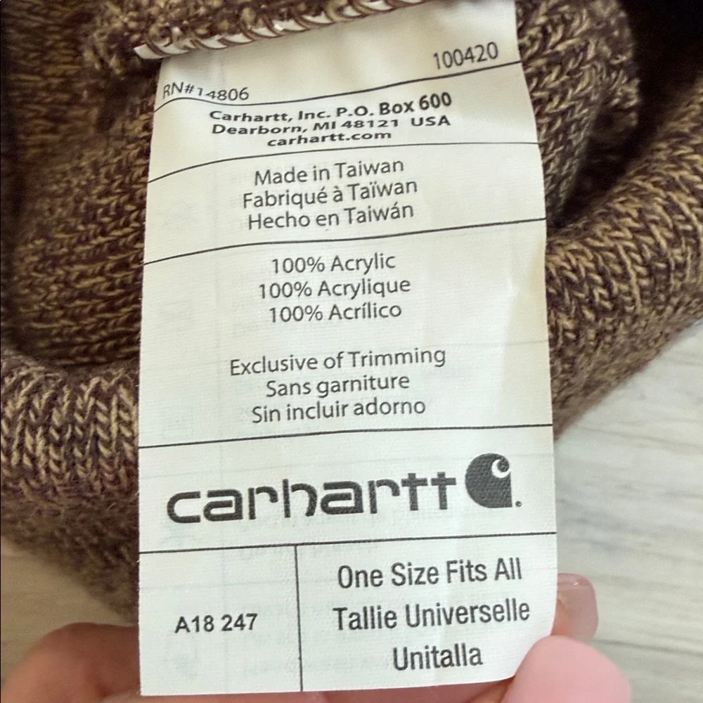 NWOT Carhartt Heathered Brown Beanie O/S adult